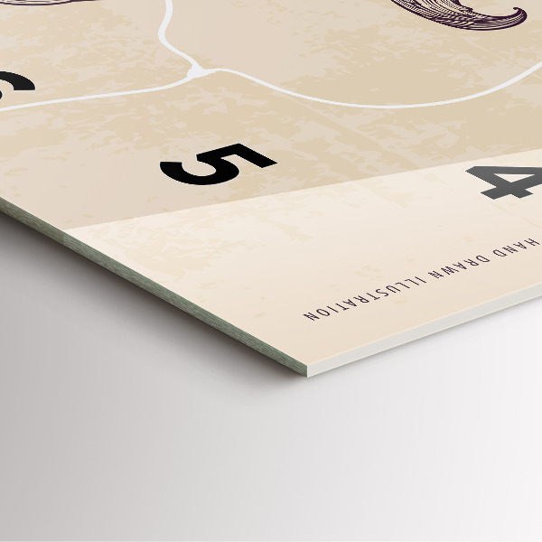 Szögletes fali üvegóra Férfi pipával