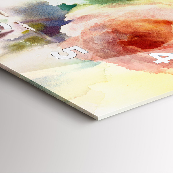 Szögletes fali üvegóra Rózsa vázában Akvarell