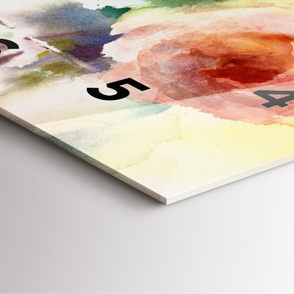 Szögletes fali üvegóra Rózsa vázában Akvarell