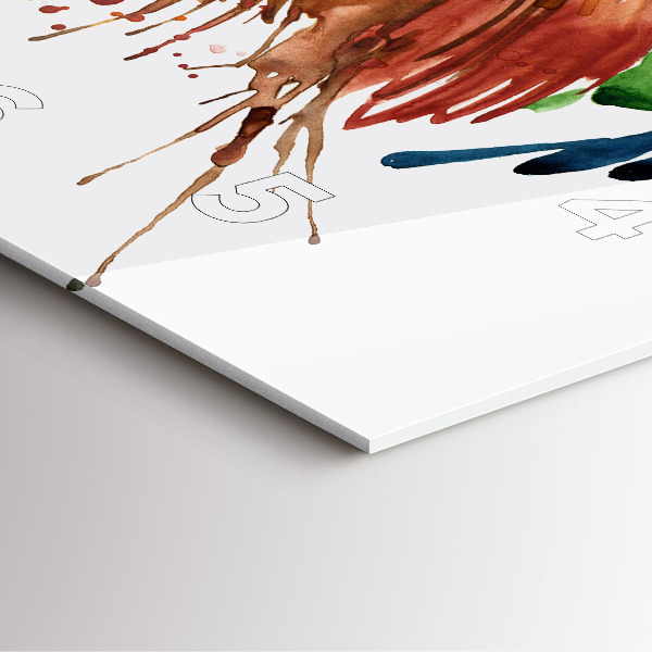 Szögletes fali üvegóra Színes kakas