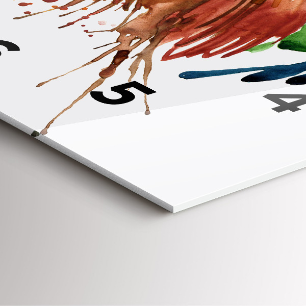 Szögletes fali üvegóra Színes kakas