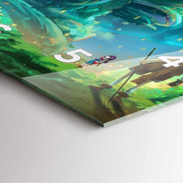 Szögletes fali üvegóra Gyerekek az erdőben