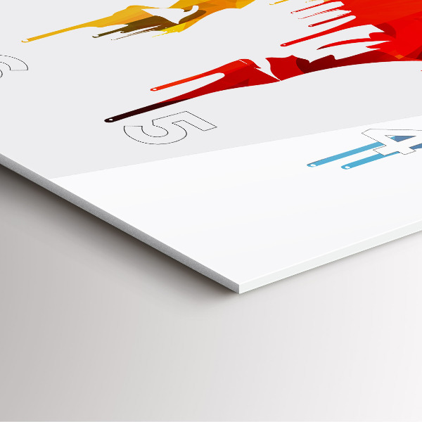 Szögletes fali üvegóra Színes festett elefánt