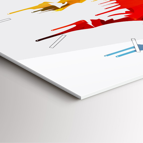 Szögletes fali üvegóra Színes festett elefánt