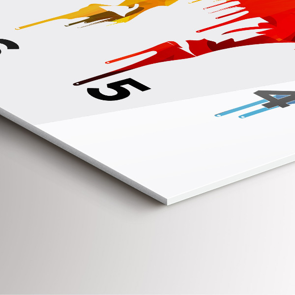 Szögletes fali üvegóra Színes festett elefánt