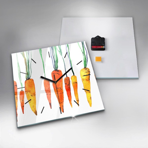 Szögletes fali üvegóra Sárgarépa illusztráció