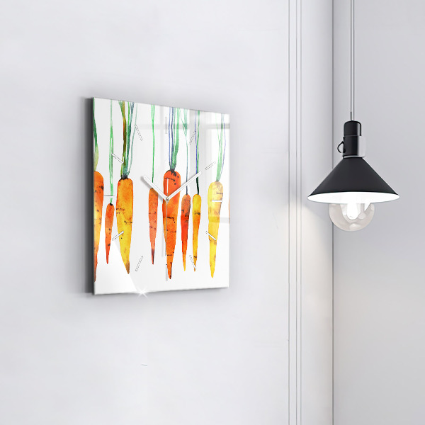 Szögletes fali üvegóra Sárgarépa illusztráció