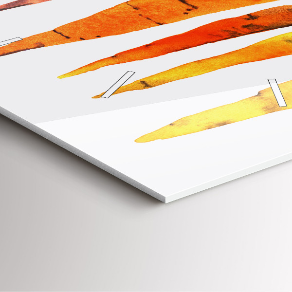 Szögletes fali üvegóra Sárgarépa illusztráció