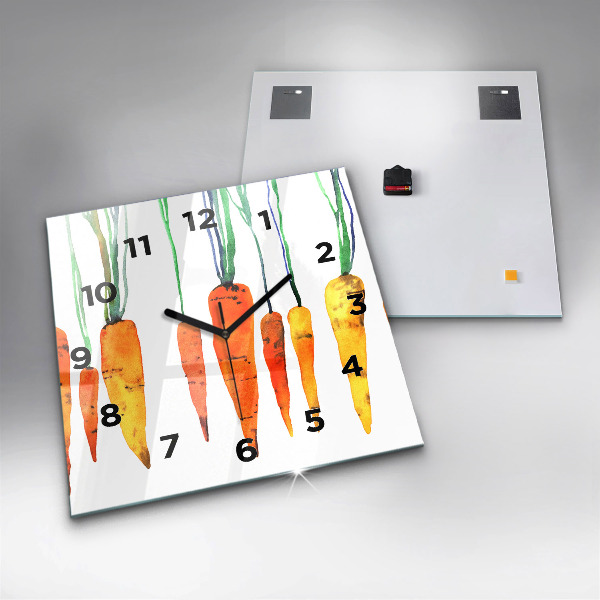 Szögletes fali üvegóra Sárgarépa illusztráció
