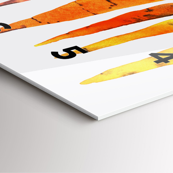 Szögletes fali üvegóra Sárgarépa illusztráció