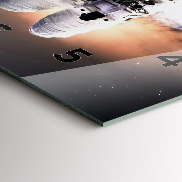 Szögletes fali üvegóra Űrhajós az űrben