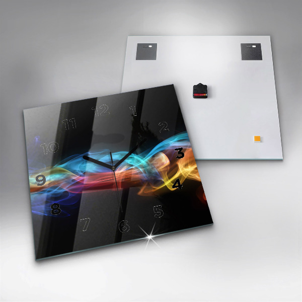 Szögletes fali üvegóra Absztrakt színes vonalak