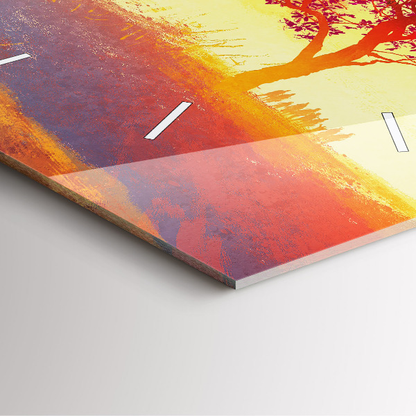 Szögletes fali üvegóra Őszi táj