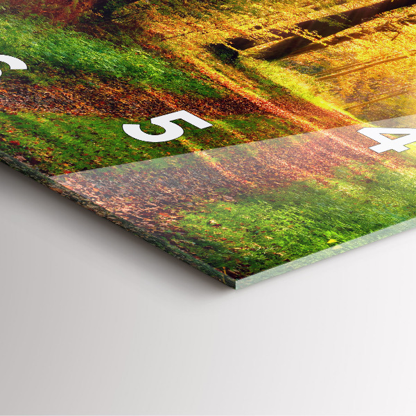 Szögletes fali üvegóra Őszi erdei táj