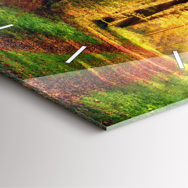 Szögletes fali üvegóra Őszi erdei táj