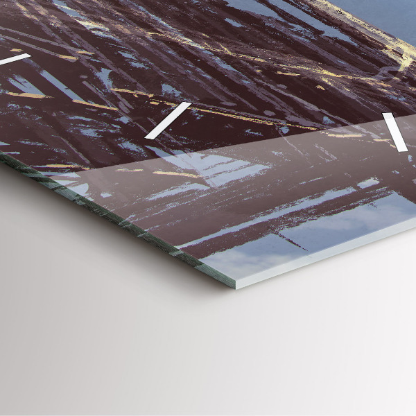 Szögletes fali üvegóra Angyal, híd és kerékpár