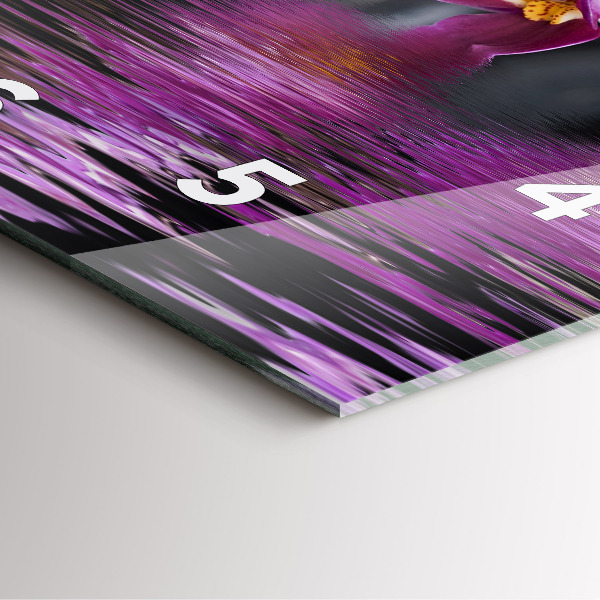 Szögletes fali üvegóra Orchidea virág a vízen