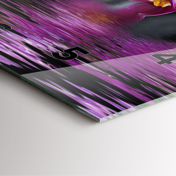 Szögletes fali üvegóra Orchidea virág a vízen