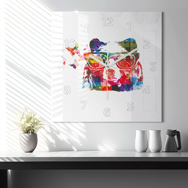 Szögletes fali üvegóra Medvefej