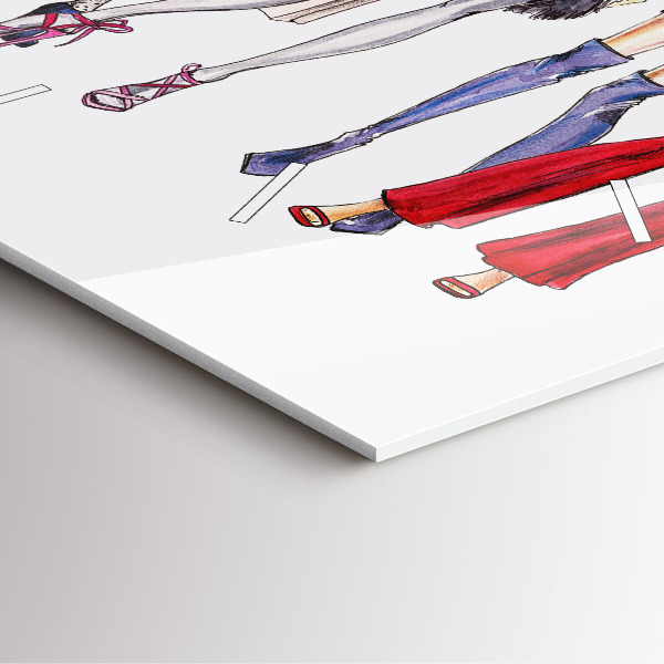 Szögletes fali üvegóra Divatos lányok