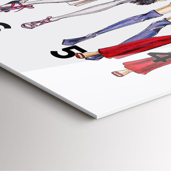 Szögletes fali üvegóra Divatos lányok