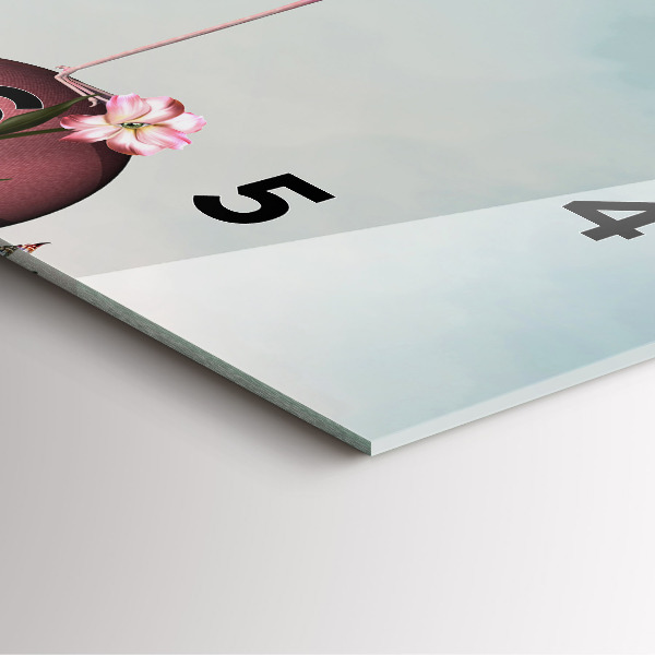 Szögletes fali üvegóra Szürreális flamingó