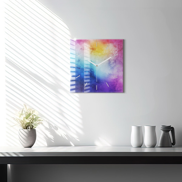 Szögletes fali üvegóra Színes foltok