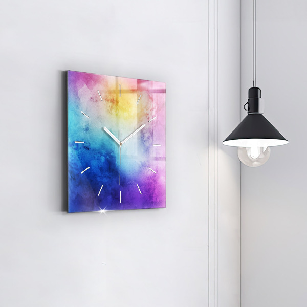 Szögletes fali üvegóra Színes foltok