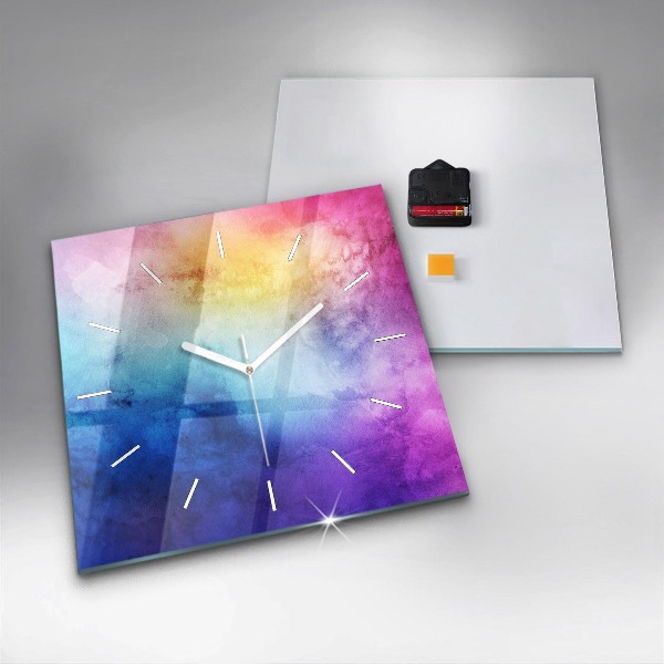 Szögletes fali üvegóra Színes foltok
