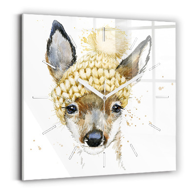 Szögletes fali üvegóra Egy szarvas