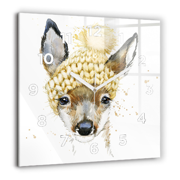 Szögletes fali üvegóra Egy szarvas