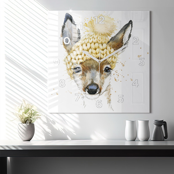 Szögletes fali üvegóra Egy szarvas
