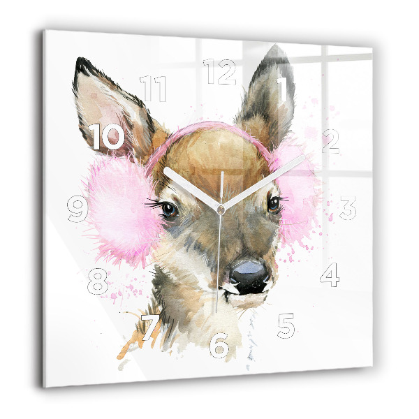 Szögletes fali üvegóra Erdei szarvas