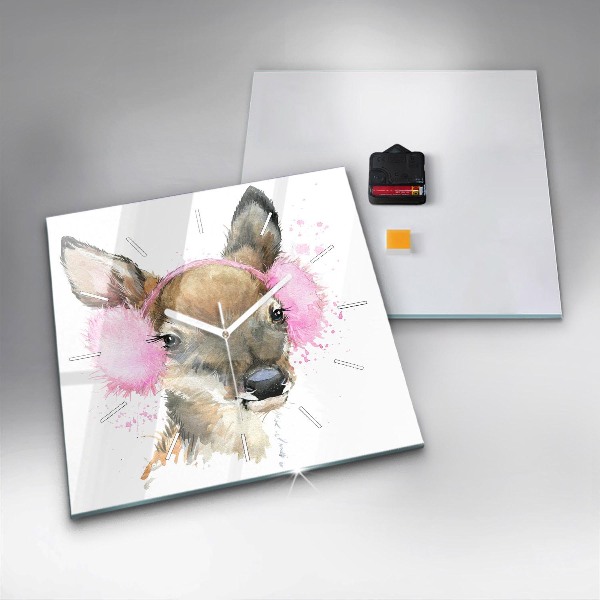 Szögletes fali üvegóra Erdei szarvas