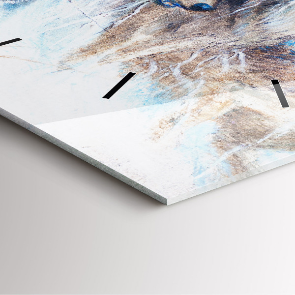 Szögletes fali üvegóra Farkasok az erdőben