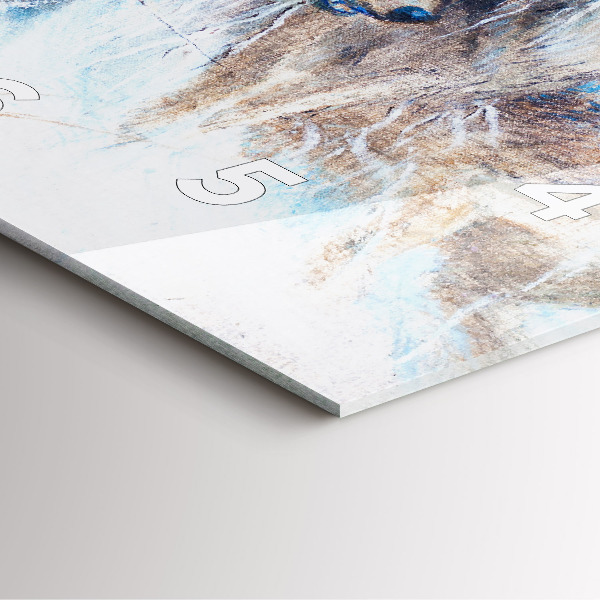 Szögletes fali üvegóra Farkasok az erdőben