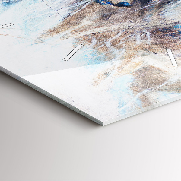 Szögletes fali üvegóra Farkasok az erdőben