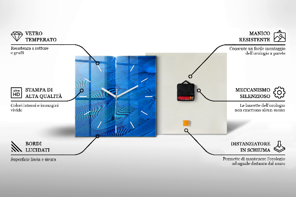 Szögletes fali üvegóra Absztrakt geometria