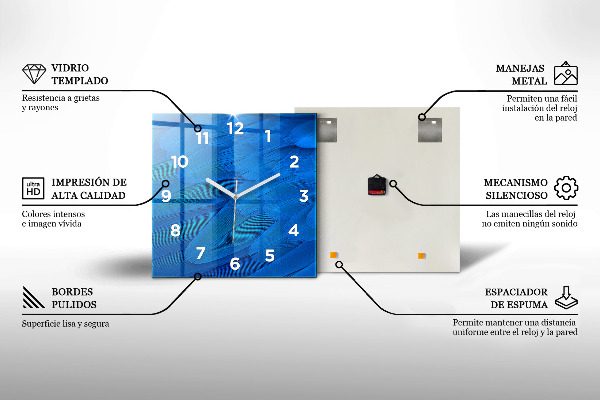 Szögletes fali üvegóra Föld Hold Nap