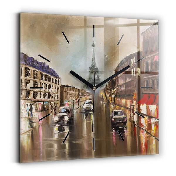 Szögletes fali üvegóra Párizs városának építészete