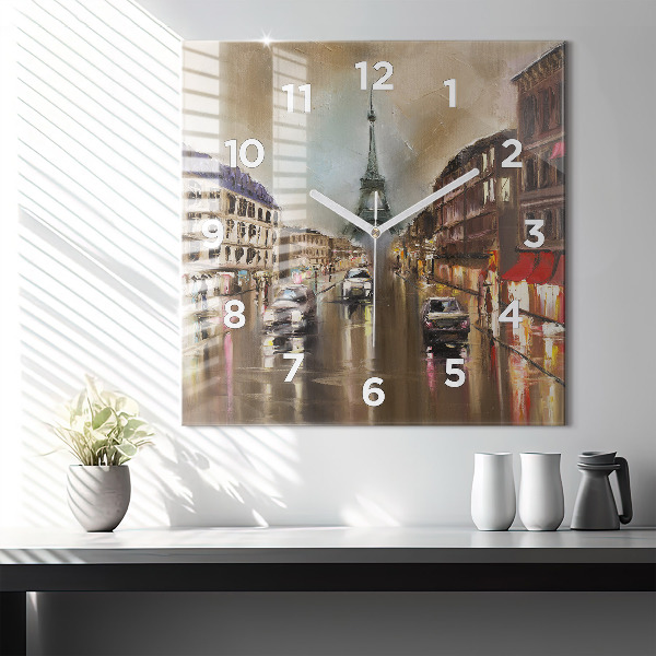 Szögletes fali üvegóra Párizs városának építészete