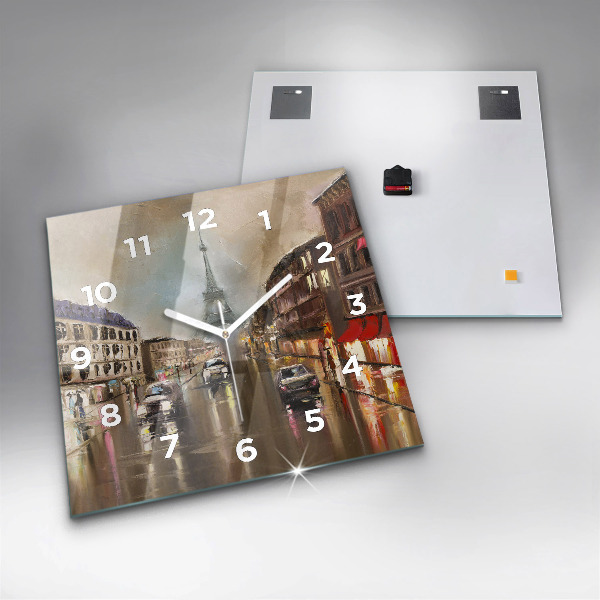 Szögletes fali üvegóra Párizs városának építészete