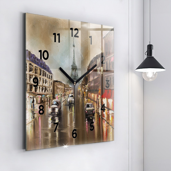 Szögletes fali üvegóra Párizs városának építészete