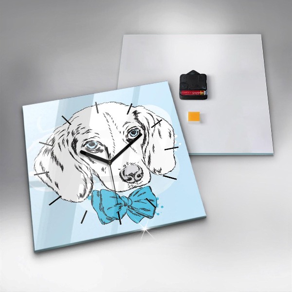 Szögletes fali üvegóra Kölyökkutya