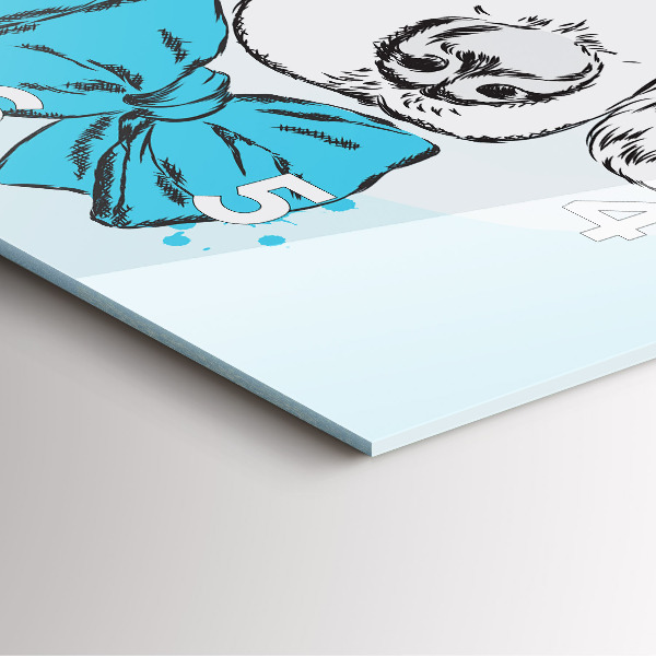 Szögletes fali üvegóra Kölyökkutya