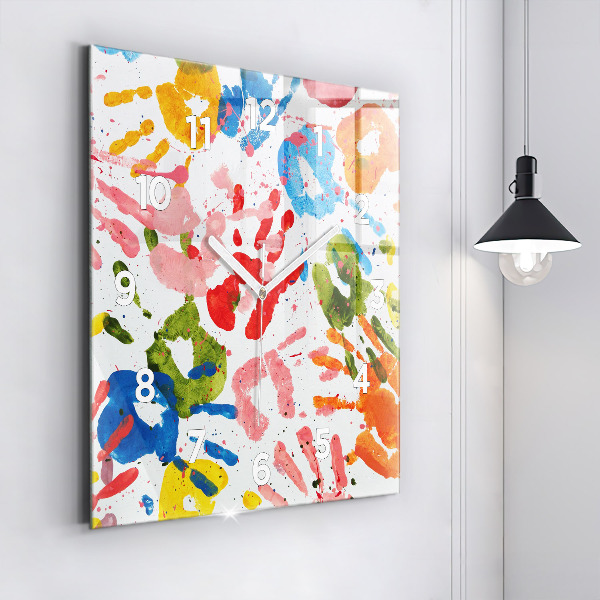 Szögletes fali üvegóra Gyermek kézlenyomatok