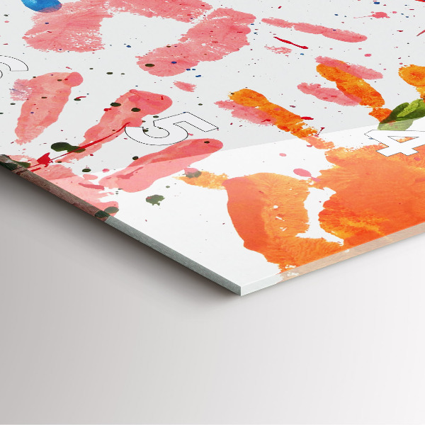 Szögletes fali üvegóra Gyermek kézlenyomatok