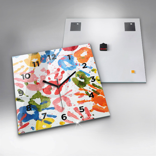 Szögletes fali üvegóra Gyermek kézlenyomatok