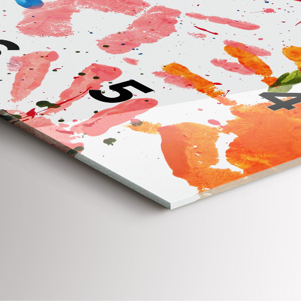 Szögletes fali üvegóra Gyermek kézlenyomatok