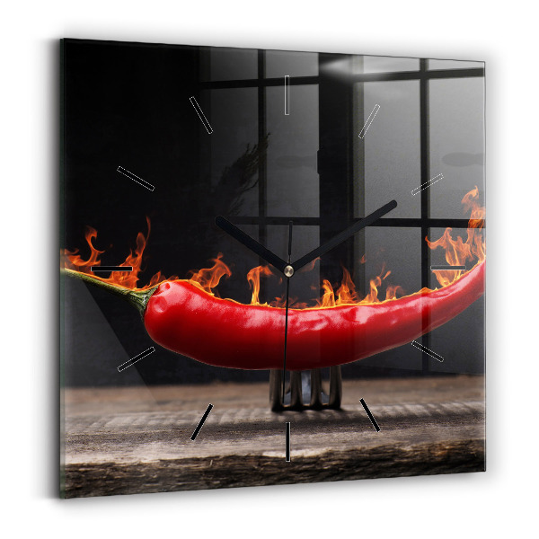 Szögletes fali üvegóra Pepperoni bors